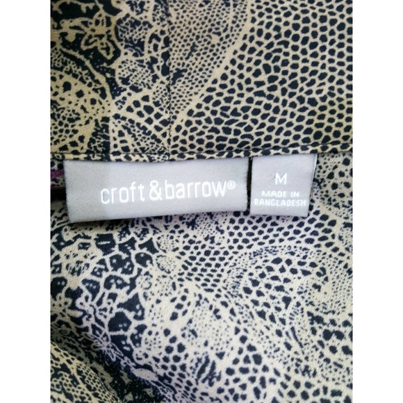 Croft & Barrow Floral Pleat Button Down Blouse M - Picture 8 of 10